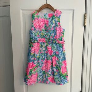 Lilly Pulitzer Pink & Green Floral Dress - Size 10 Girls